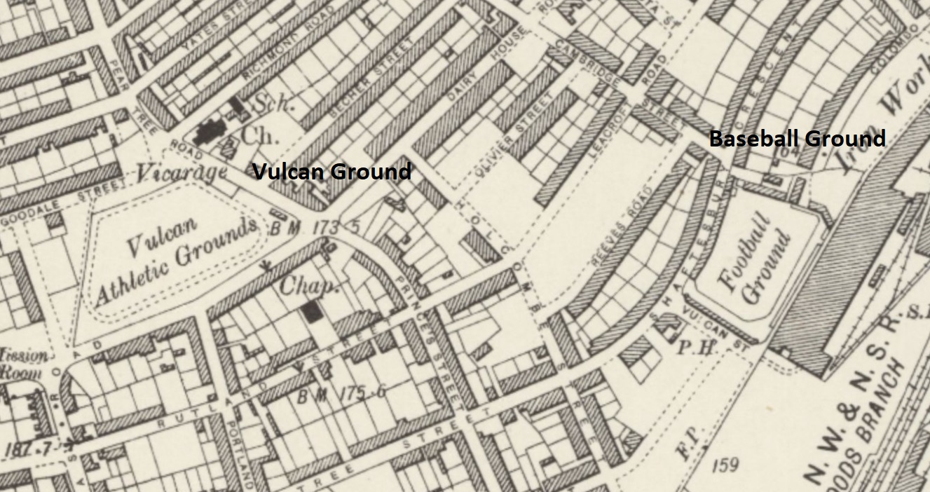 Derby - Vulcan Athletic Ground : Map credit National Library of Scotland